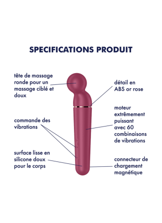 Vibromasseur wand rouge USB 60 vibrations Planet Wand-er Satisfyer - CC597844